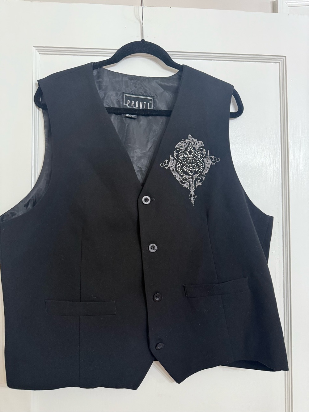 Pronti Collection men's embroidered beaded vest XXL